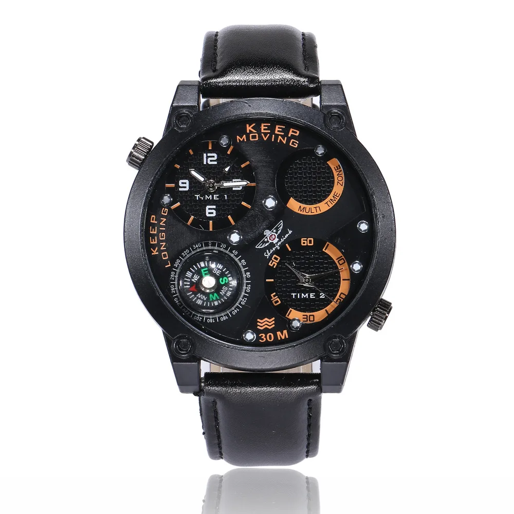 

A Generation of Fat Compass Double Time Men's Dual Timezone Sports Quartz Watch Amazon Hot Selling Watch Men's