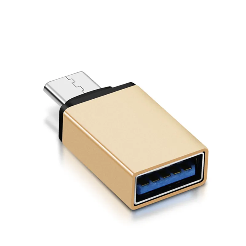 1 шт. type-C к USB 3,0 OTG кабель адаптер Тип C конвертер для samsung huawei P20 OTG адаптер адаптеры для мобильных телефонов - Цвет: gold