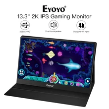 Eyoyo EM13J 13," 2560x1440 портативный монитор ПК QHD lcd 2K HDMI ips экран игровой монитор ультра тонкий дисплей для PS3 PS4 WiiU