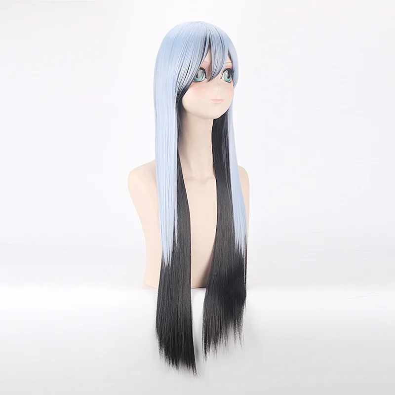 Morematch FREE SHIP>>> 68 Nurarihyon No Mago Yuki Onna 80cm Long Cosplay Wig Black Blue Water Symbol