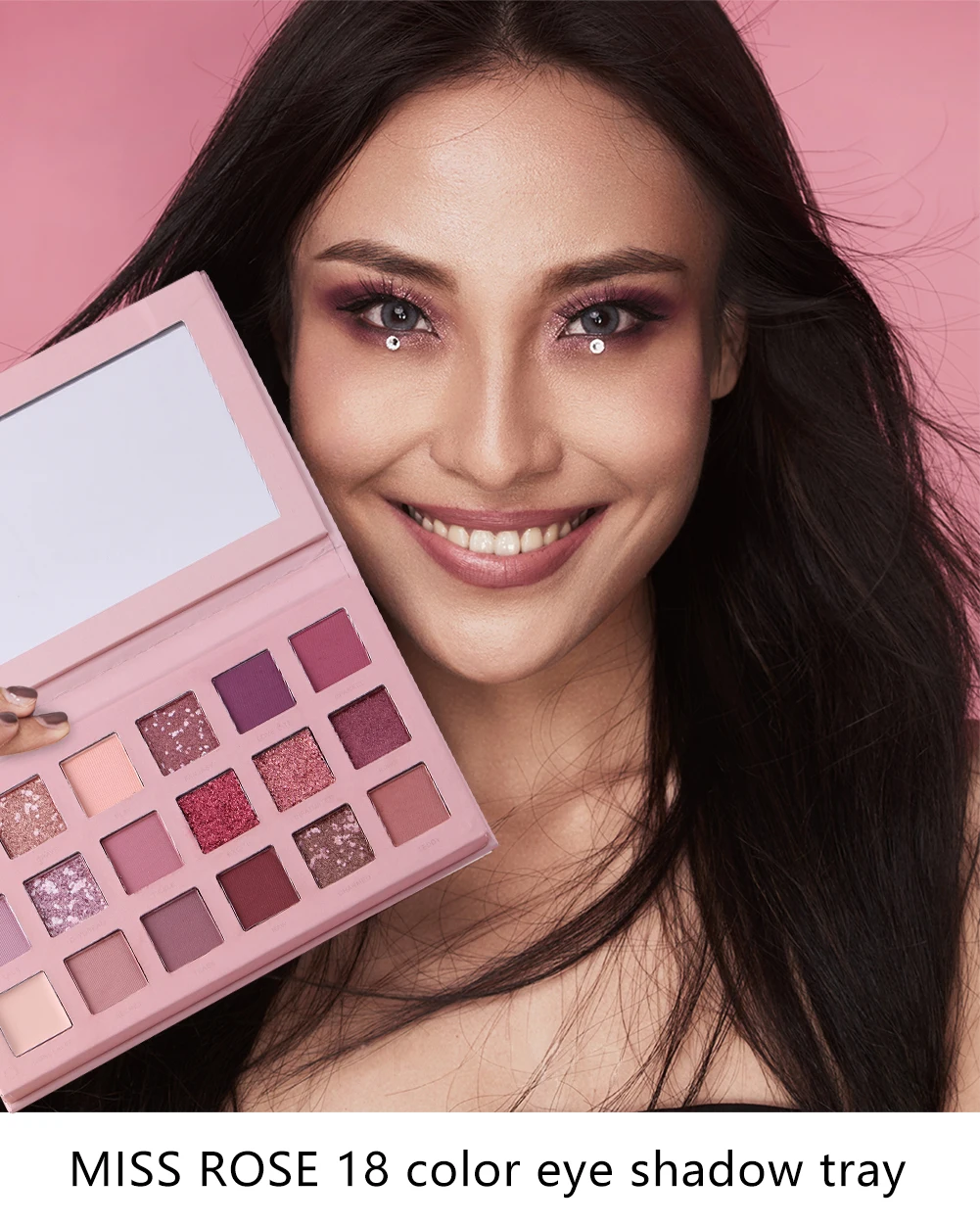 Miss Rose тени для век Pallete 18 цветов красочный мерцающий матовый перламутровый телесный водонепроницаемый профессиональный Палитра теней для век тени для век