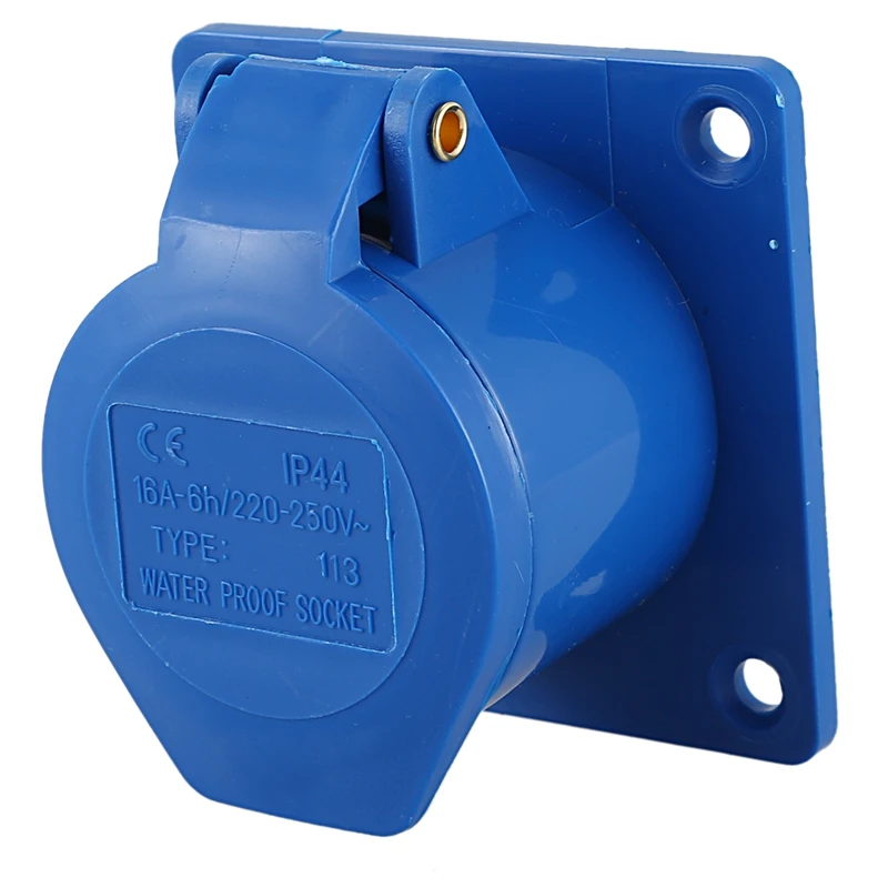 AC 220-250V 16A 2 P+ E IEC309-2 Панель Крепление промышленная розетка синий