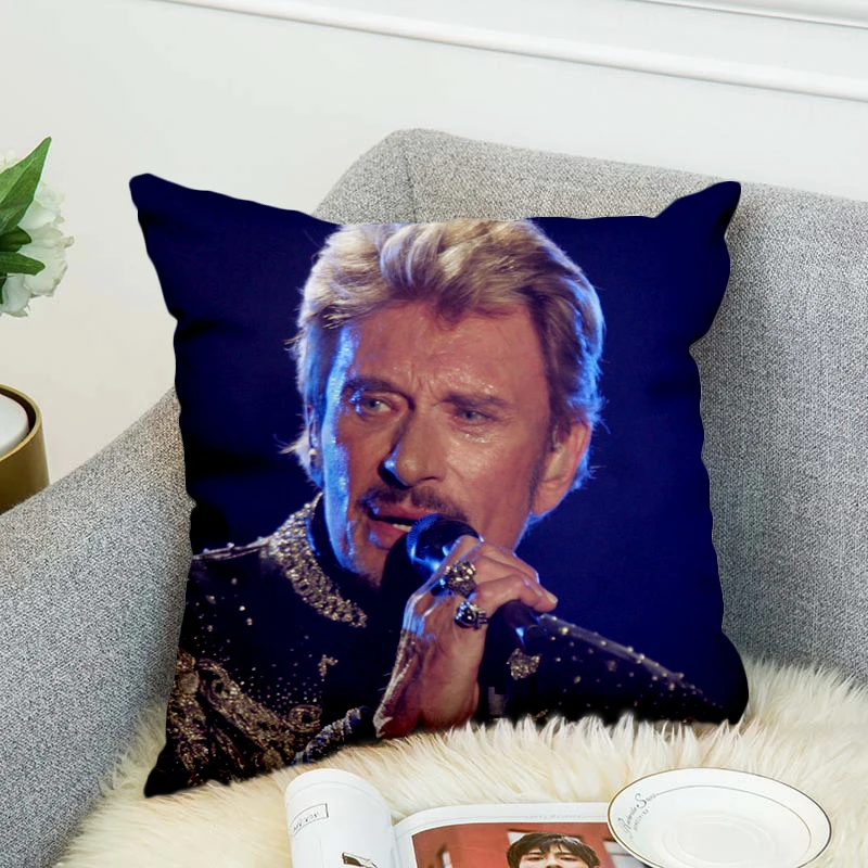 johnny hallyday Pillow Case Polyester Decorative Pillowcases Throw Pillow Cover style-4