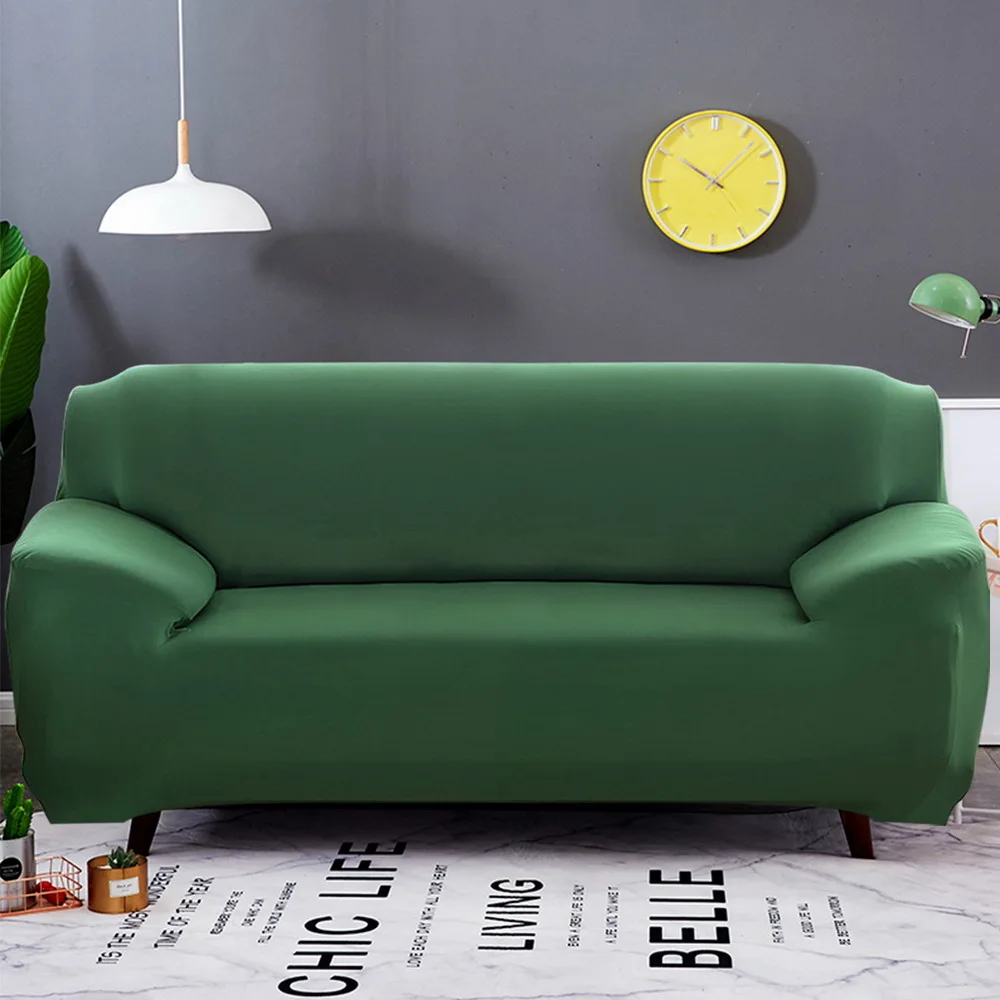 Dark green Dozzlor Гостиная эластичный диван твердый Цвет эластичные местный охватывает все включено чехлов 1/2/3/4-seater - Цвет: Dark green
