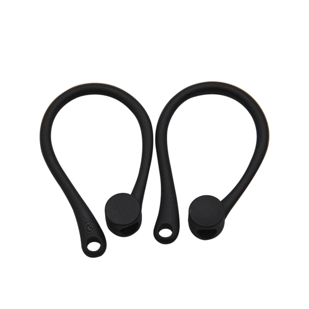 Black Спортивные Bluetooth наушники, защитные наушники, крючки для Apple AirPods, анти-потеря, силиконовый чехол для наушников, ушные крючки, аксессуары для Airpods - Цвет: Black