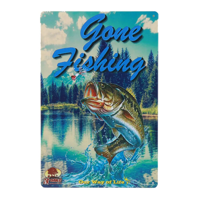 V Gone Fishing Trips Ретро художественные наклейки жестяная вывеска живопись винтажный Бар Паб на стену Гараж Декор металлическая пластина плакат H28 - Цвет: V