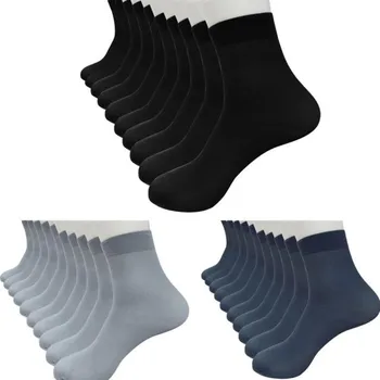 

copy T 8 Pairs Bamboo Fiber Ultra-thin Elastic Silky Short Silk Stockings Men Socks