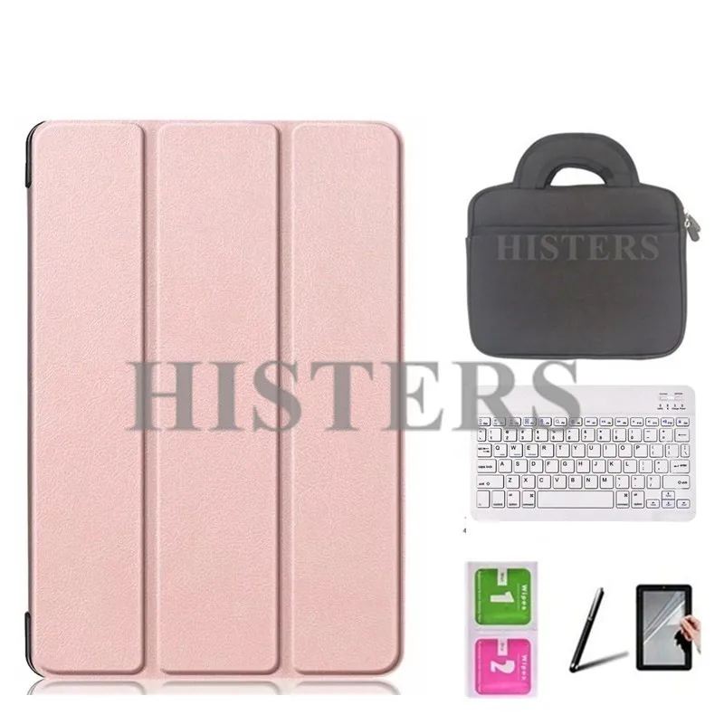 MGJ-WBK7 Для huawei MediaPad M5 Lite 8,0 JDN2-AL00/W09 M5 Youth Edition "_ Тонкий чехол+ Bluetooth клавиатура+ Сумочка+ стилус+ пленка+ салфетки - Цвет: MGJ-WBK7