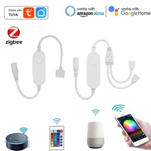 

DC 5-24V Smart Life Zigbee Led Controller Single Color/RGB/RGBW/RGBWW/RGBCCT LED Wifi Controller For Tuya Alexa Google Home
