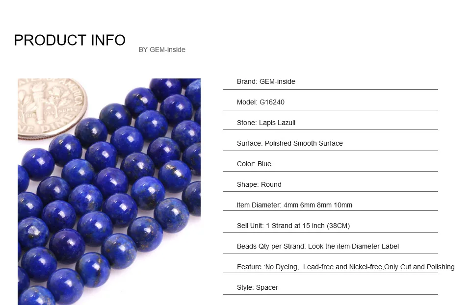 Круглые Бусины Из Натурального голубого лазурита, натуральный драгоценный камень, Бусины DIY, свободные бусины для изготовления ювелирных изделий, нить 1" 6 мм 8 мм 10 мм