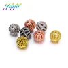 Juya DIY Metal Ball Beads Supplies Micro Pave Hollow Ball Charm Beads For Women Natural Stones Bracelets Earrings Jewelry Making ► Photo 3/6