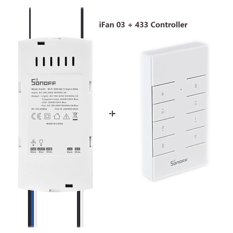 SONOFF iFAN03 Wifi потолочный вентилятор и светильник управление Лер поддержка 433 МГц RF пульт дистанционного управления с помощью приложения ewelink - Комплект: Bundle2