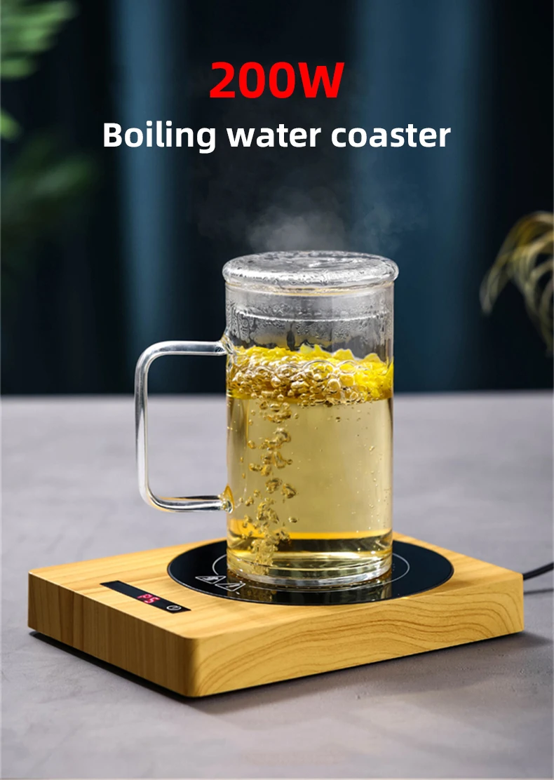 Description Picture 4 of item200W Cup Heater Coffee Mug Warmer 100°C Hot Tea Maker 5 Gear Warmer Coaster Electric Hot Plate Heating Pad Mug Heater 220V