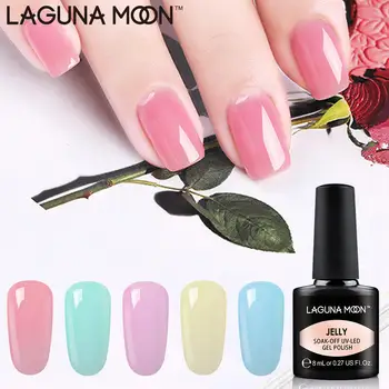 Billig Lagunamoon Nude Farbe Gelee Gel Polish UV LED Tränken Weg Lack Lack Maniküre Pediküre Salon 8ml