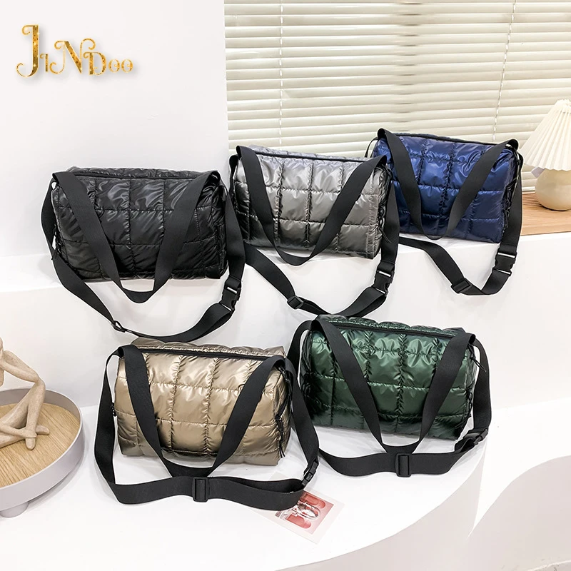 2021 New Winter Large Capacity Crossbody Bag for Women Waterproof  Nylon Tote Bags Lightweight Space Cotton Pillow Female Sac