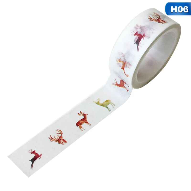 H06 1,5 см* 5 м декоративный Декоративный Рождественский скотч Набор DIY клейкая лента для скрапбукинга маскирующая лента школьные офисные поставки - Цвет: H06