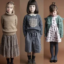 Зимние Свитера и юбки Tocoto, винтажные детские свитера с тигром для маленьких девочек и мальчиков, модная брендовая детская зимняя вязаная одежда