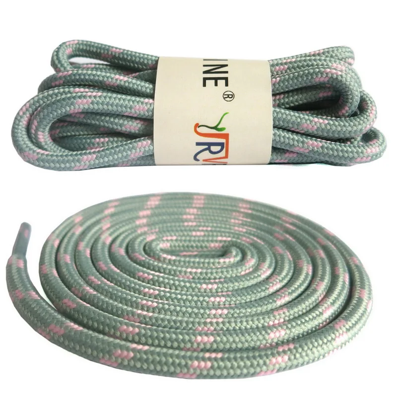08 Light Grey Pink YJRVFINE брендовые круглые шнурки,, высококачественные спортивные шнурки для спортивной обуви, полосатые уличные альпинистские шнурки, 1 пара - Цвет: 08 Light Grey Pink