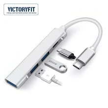 

USB C HUB 4 Port OTG Type-C Adapter Multiple for PC Desktop Laptop Computer Accessories Extension Cable Adaptor 5Gbps High Speed