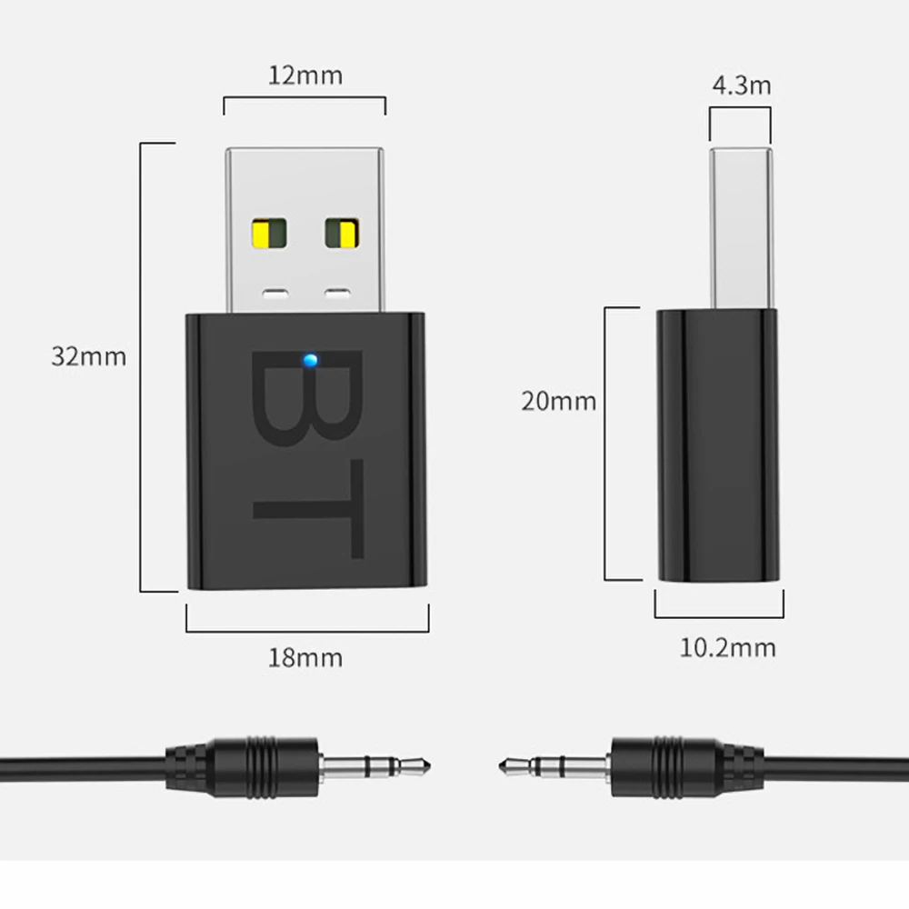 Bluetooth 5,0 адаптер передатчик приемник для автомобильных наушников ТВ аудио беспроводной излучатель AUX HIFI стерео USB Bluetooth адаптер