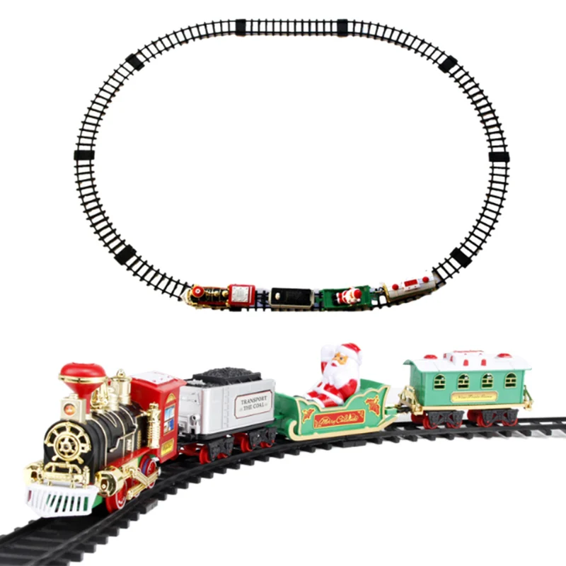 Набор игрушечных поездов с огнями и звуками рождественских железнодорожные