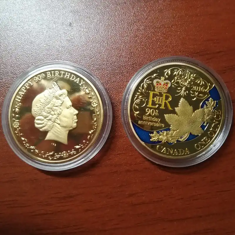 90th Birthday Anniversaire Silver Gold Plated Coin Canada New Gift Jewelry Findings Components Aliexpress