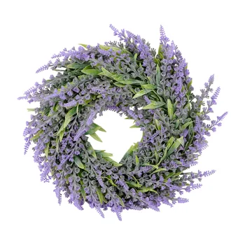 

1PC Artificial Lavender Garland Decorative Wreath Hanging for Home (Purple)