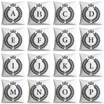 

Decorative English alphabet letter cushion cover polyester bohemian geometric home decoration chair car sofa pillow case