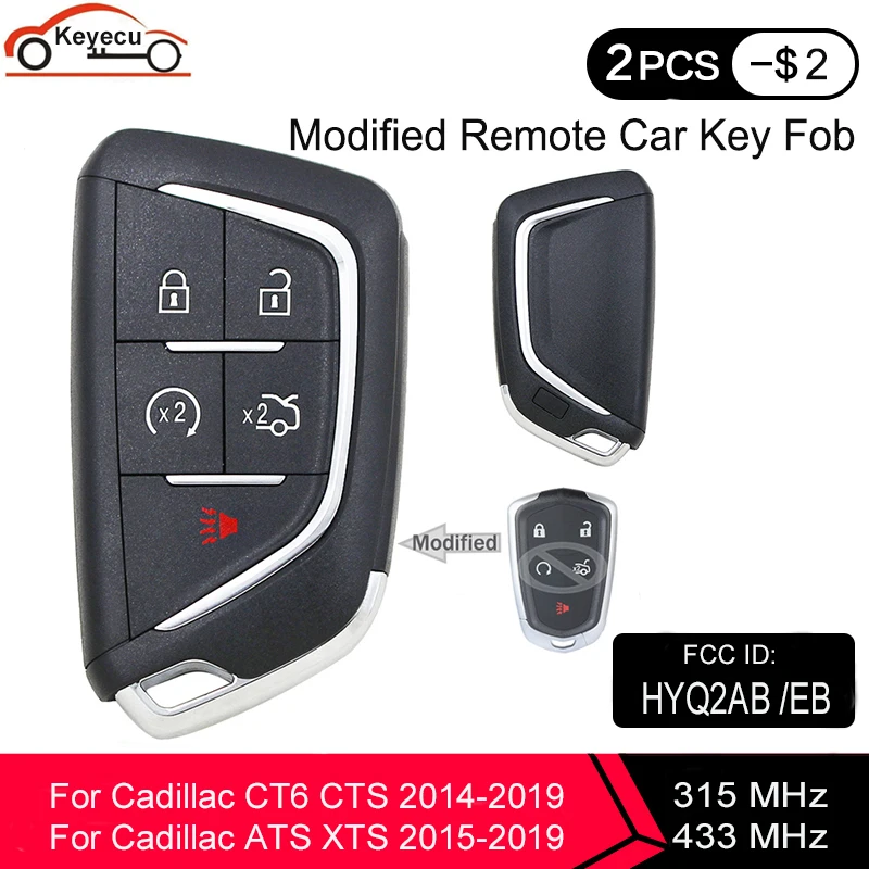 Модифицированный ключ KEYECU для Cadillac CTS ATS XTS CT6 2014 2015 2016 2017 2018 2019 безключевой вход