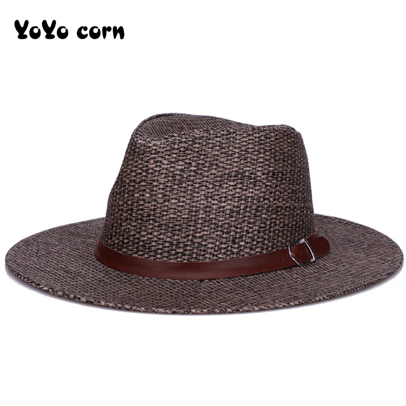 YOYOCORN, мужская шляпа джентльмена, английский пояс, козырек, для улицы, путешествия, промытая трава, для отдыха, крутая шляпа, для пожилых людей, для путешествий, Солнцезащитная шапка