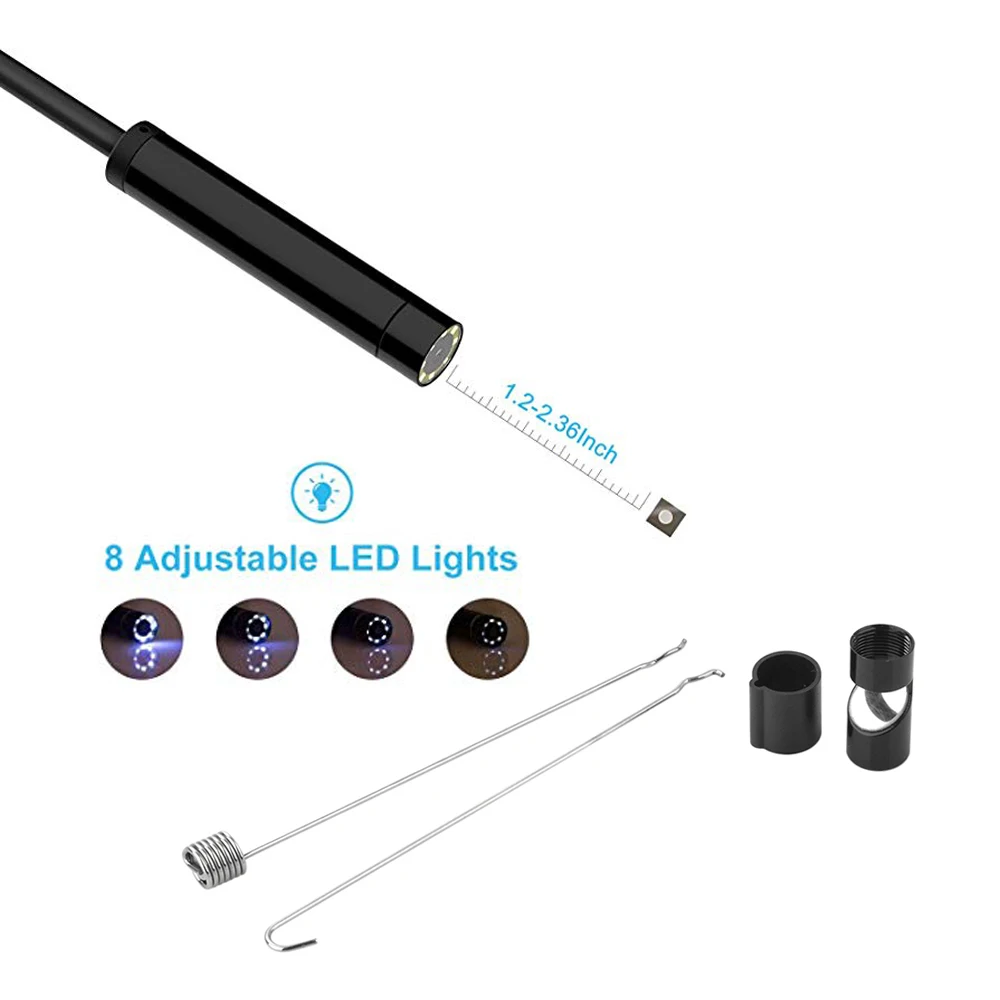 Cena Nowy 8.0mm kamera endoskopowa 1080P HD endoskop usb z 8 LED 1 2 5M kabel wodoodporny boroskop inspekcyjny dla android pc