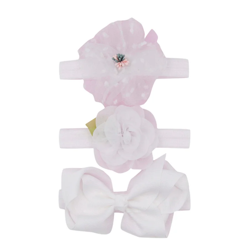 3 шт. детская эластичная Цветочная повязка на голову для девочек детский бант