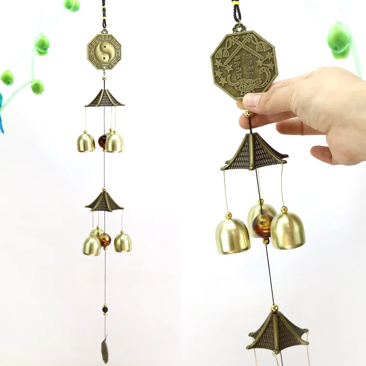 

Lucky zhao fu Alloy Bronze Wind Chime House Protection Home Decoration Feng Shui Bagua Stores Home Decoration