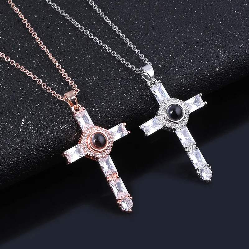 Midy Fashion Cross Crystal Pendants 