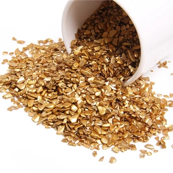 

50g 3-4 MM Natural Gold silver Color Powder Crystal Gravel Rock Raw Gem stone Mineral Fish Tank Garden Ornament Decoration gifts
