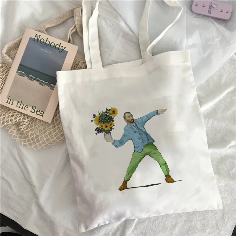 messenger bags Van Gogh Shopping Bag Art Oil Painting Graphic Canvas Shoulder Bag Cute Female Harajuku Ulzzang Grunge Tote Shopper Bag Shoulder Bags classic Shoulder Bags