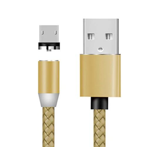 PHOMAX USB 3 в 1 Магнитный кабель 1 м для iPhone X Xs и usb type C кабель и Micro USB нейлоновый Плетеный для samsung S9 8 Xiaomi huawei - Цвет: Gold for Micro