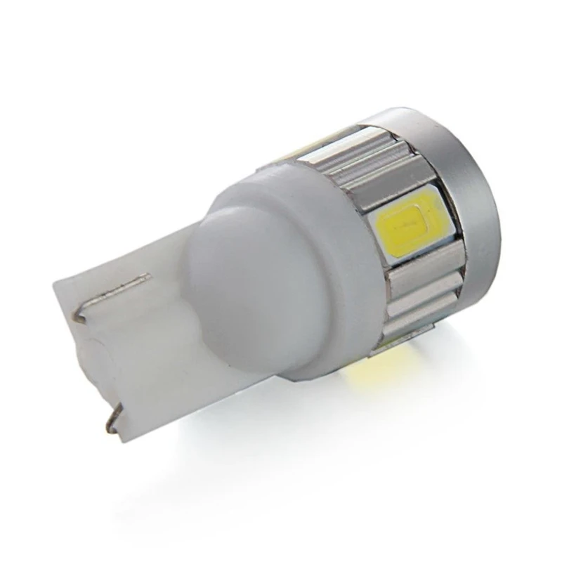 2 шт. T10 6 5630 SMD светодиодный светильник для парковки, тормозной светильник, задний светильник, белый светильник DC 12V