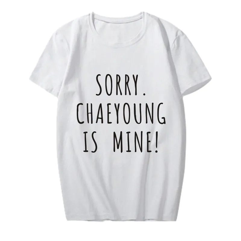 TWICE SORRY IS MINE MOMO TZUYU MINA NAYEON футболка с короткими рукавами и круглым вырезом Kpop унисекс свободная футболка футболки для влюбленных PT1165 - Цвет: White CHAEYOUNG
