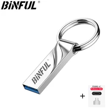 BINFUL fast pen drive 4GB flash usb memory 8GB metal pendrive 16GB 32GB Key usb flash drives 64GB 128MB cle usb stick pen Type-C