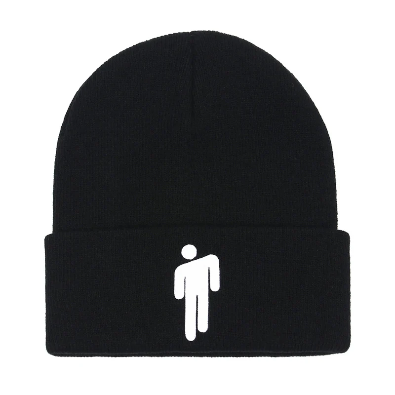 Зимняя вязаная шапка Billie Eilish Beanies, вязаная шапка для женщин и мужчин в стиле хип-хоп, Повседневные вязаные шапки, шапка бини для осени зимы, женская шапка - Цвет: ZZM-001-1