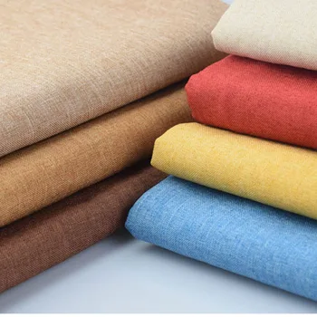

2 Meters Dyed Linen Polyester Fabric 148cm Width Percale Batiste DIY Sofa Cushion Table Cloth 25 Colors