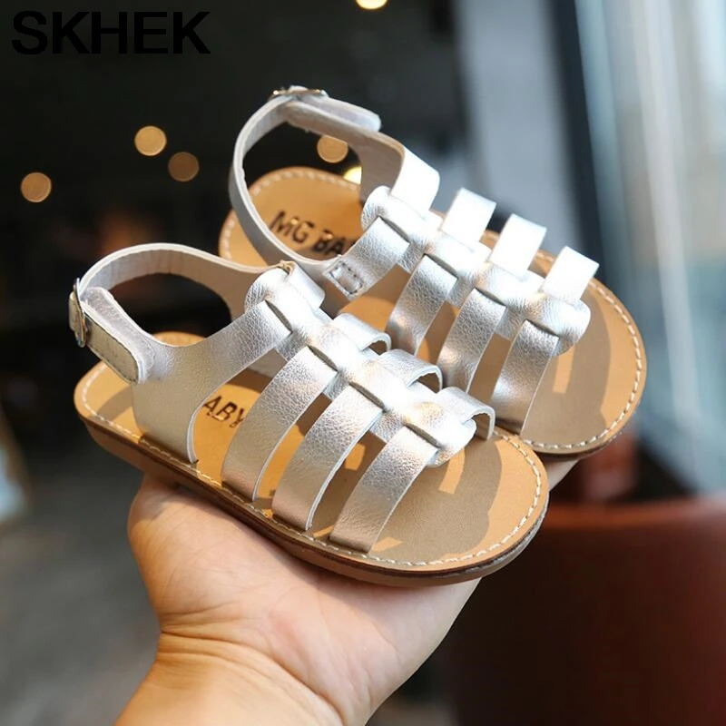 SKHEK-zapatos de playa antideslizantes para bebés, sandalias de verano para niños y niñas de 3 colores, zapatos dulce princesa, novedad de 2021