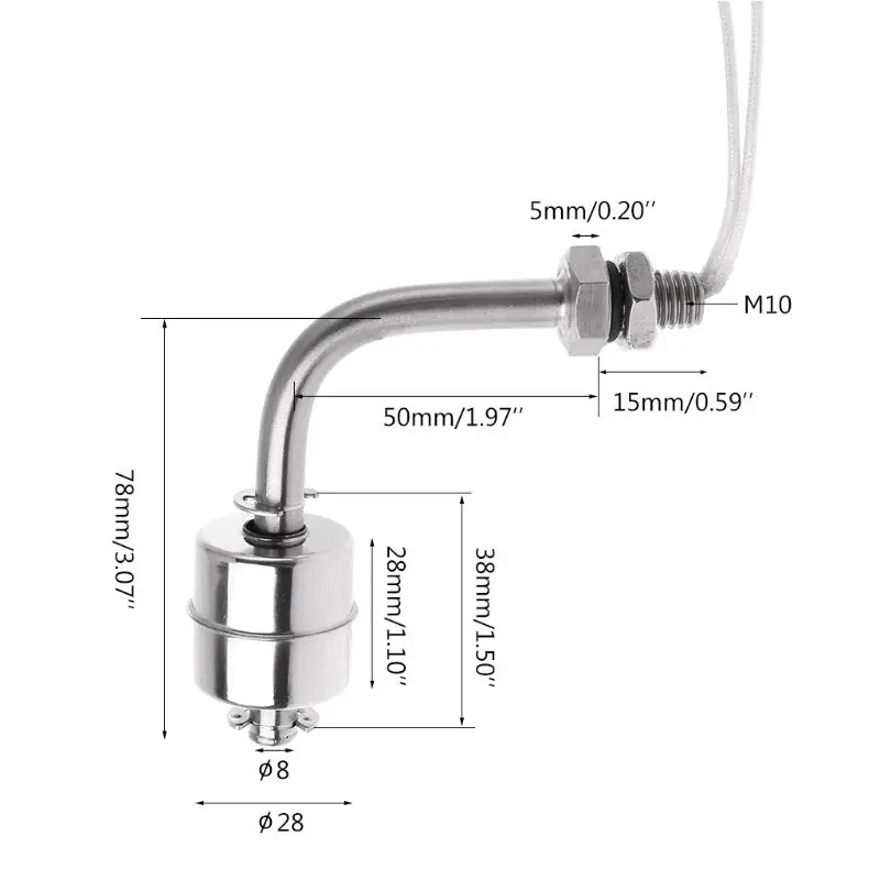 Внутренний вертикальный Поплавковый выключатель из нержавеющей стали с высокой