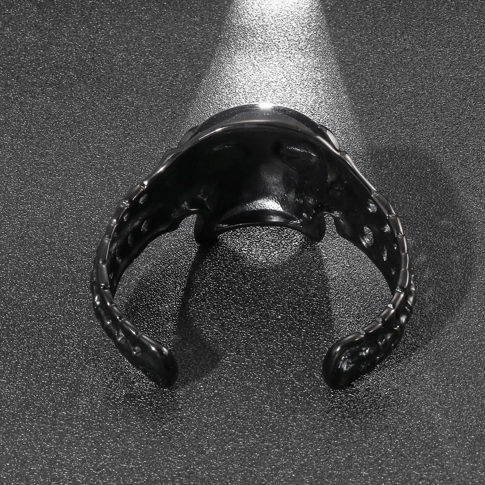 Punk 316L Stainless Steel Ghost Skull Bone Bangle for Men