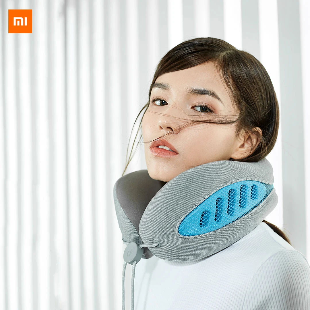 

New Xiaomi Youpin LeFan double elastic breathable U-shaped pillow ice blue Through hole ventilation design ice fabric body wash