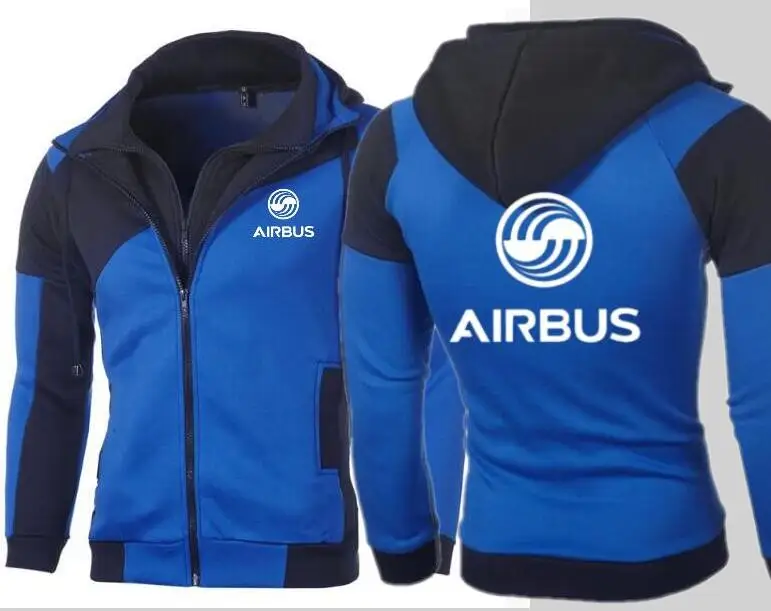 Front and rear map Мужская куртка с капюшоном Airbus на двойной молнии 878 747 Повседневная Толстовка с капюшоном - Цвет: Front and rear map