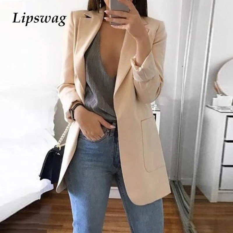 Lipswag женский элегантный костюм с вытачками пальто бизнес стиль Осень зима куртка