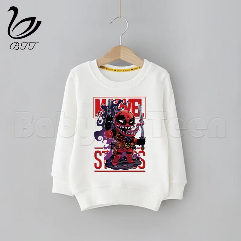 Marvel Avengers Iron Man Captain America Spiderman Print Kids Clothes Baby Cartoon Children Hoodie Sweatshirts Boys Children - Цвет: S