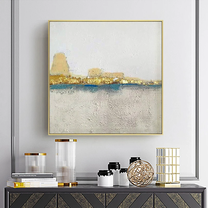 Handmade Painting Northern European-Style Restaurant Decorative Hong Kong Style Abstract Modern Minimalist Triple Hangi | Дом и сад